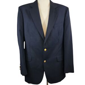 Loro Piana Brooks Brothers Blazer Mens 43L Brookwood Navy Blue Gold Buttons Wool